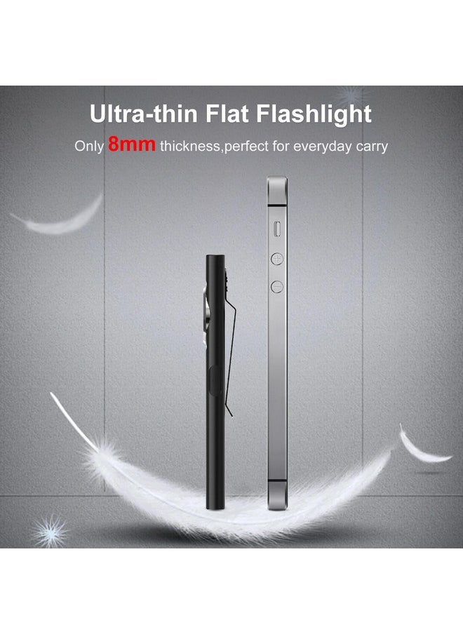 KLARUS klarus E5 Pocket Flashlight, Rechargeable EDC Flashlight, Super Slim 4.2x1x0.3inch, 600 Lumens, USB-C Port, IPX4, Dual Light Source with Magnetic Base, Hat & Clothes Clip - Black  - Image 2
