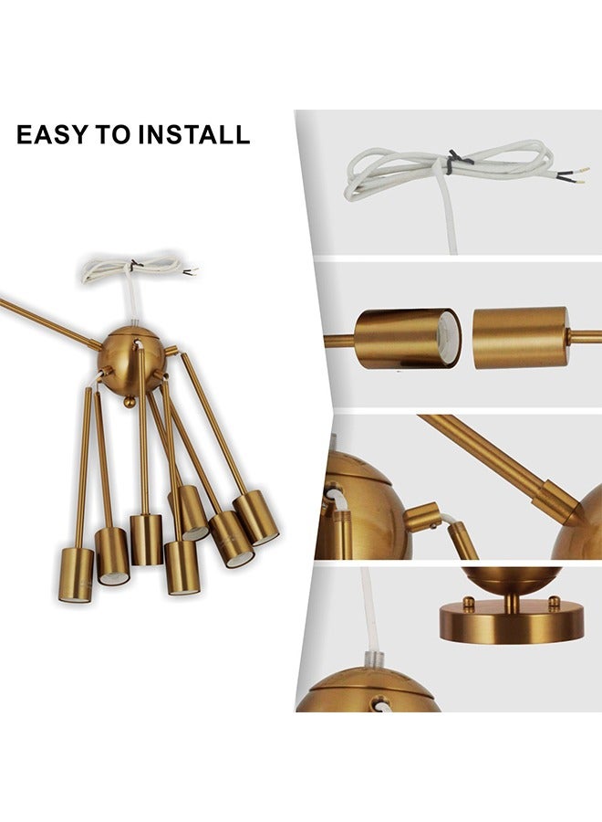 Momozone مصباح سقف على الطراز الأمريكي سهل التركيب، مصباح إبداعي بسيط باللون الذهبي بتصميم ذكي مناسب للمطبخ وغرفة الطعام وغرفة المعيشة - Image 4