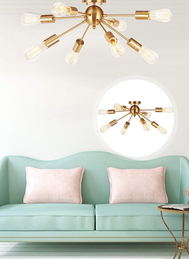 Momozone مصباح سقف على الطراز الأمريكي سهل التركيب، مصباح إبداعي بسيط باللون الذهبي بتصميم ذكي مناسب للمطبخ وغرفة الطعام وغرفة المعيشة - Image 5