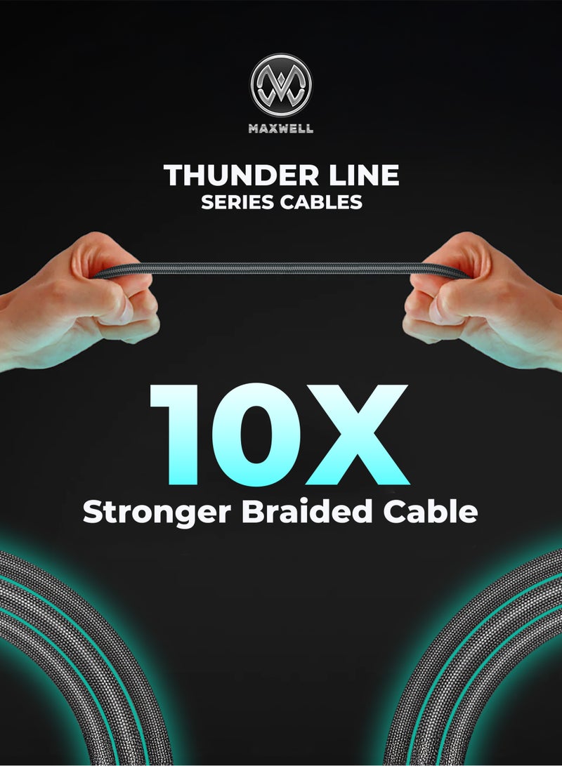 Maxwell Electronics Maxwell Thunder Line Series Cable USB-A to Type-C (1 meter) Fast Charging Compatible with iPhone 16 Pro Max, 16 Plus, 16 Pro, 16, Samsung S25 Ultra, S25, iPhone 15 Pro Max, etc.  - Image 4