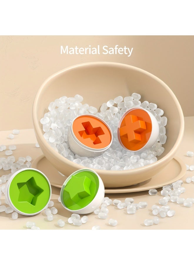 BEBEGO 12pcs Colorful Egg Shaped Jigsaw Puzzle Toy Set - Enhance Fine Motor Skills, Hand-Eye Coordination, And Early Learning for Toddlers And Preschoolers - Image 3