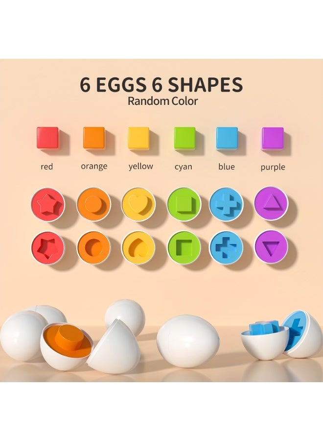 BEBEGO 12pcs Colorful Egg Shaped Jigsaw Puzzle Toy Set - Enhance Fine Motor Skills, Hand-Eye Coordination, And Early Learning for Toddlers And Preschoolers - Image 5