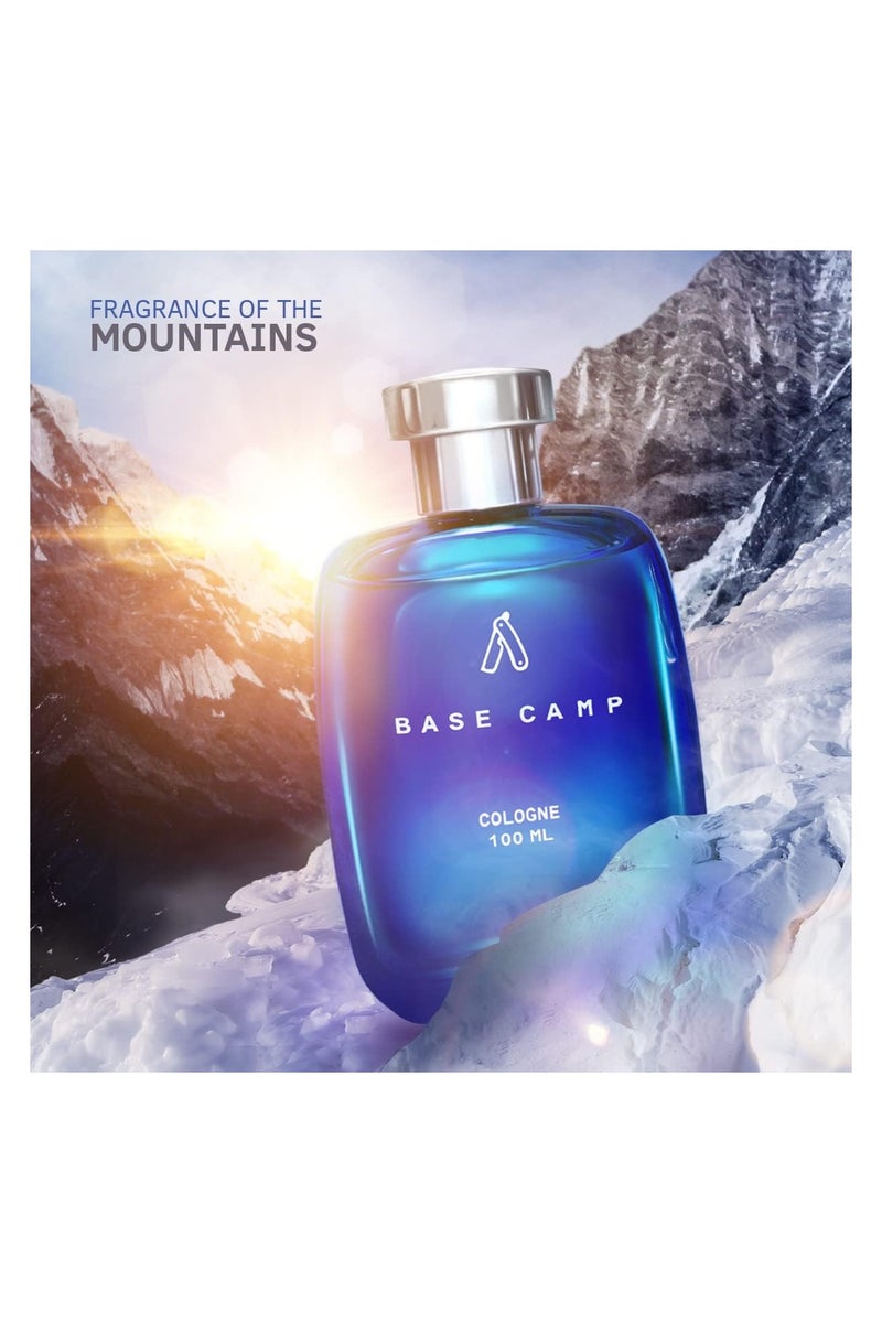 Ustraa Base Camp Cologne for Men, 100ml – Long Lasting Perfume with Cool Crisp Mountain Air Fragrance | Fresh Zingy Aquatic Notes | Everyday Masculine Scent in Classy Glass Bottle - Image 3