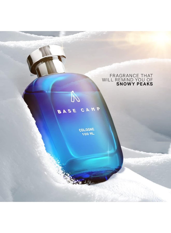 Ustraa Base Camp Cologne for Men, 100ml – Long Lasting Perfume with Cool Crisp Mountain Air Fragrance | Fresh Zingy Aquatic Notes | Everyday Masculine Scent in Classy Glass Bottle - Image 5