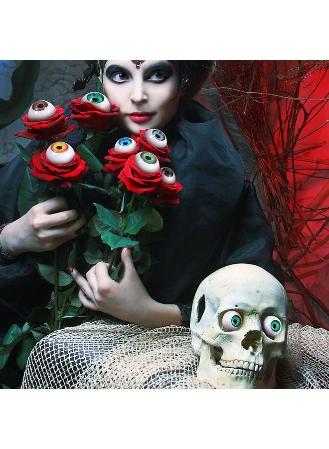 Skylety 32 قطعة من عيون الهالوين البلاستيكية نصفية الشكل، دعائم رعب مخيفة لحفلات الهالوين أو الحلوى (ألوان لطيفة) - Image 4