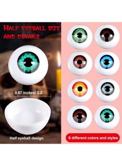 32 Pieces Halloween Eyeballs Plastic Half Eyeballs Spooky Scary Horror  Props for Halloween Trick or Treat Party Cosplay (Cute Colors)
