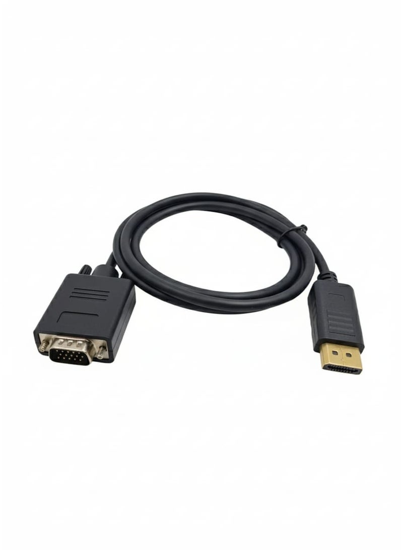 High quality Display Port HDMI to VGA converter cable for easily connecting modern laptops or computers to older monitors or projectors with Full HD clarity , Durable design and stable, interference free signal transmission. Ideal for offices, schools, and presentations. - Image 1