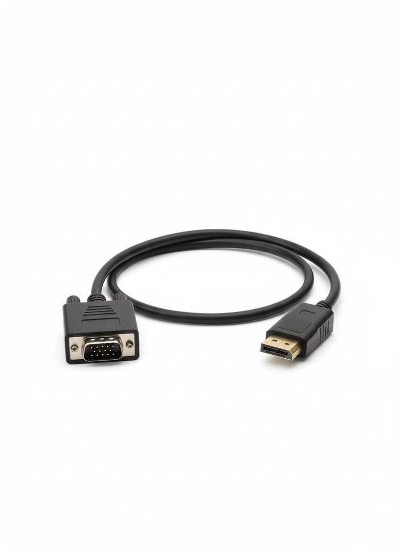 High quality Display Port HDMI to VGA converter cable for easily connecting modern laptops or computers to older monitors or projectors with Full HD clarity , Durable design and stable, interference free signal transmission. Ideal for offices, schools, and presentations. - Image 2