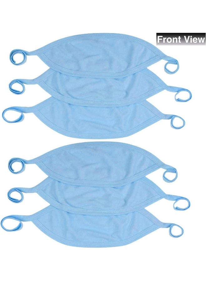 ToBeInStyle حزمة 6 قطع من حزام البطن المريح للمواليد الجدد - أزرق - مقاس واحد - Image 2