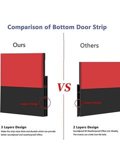 Arabest Door Draft Stopper, Door Bottom Seal for Exterior & Interior Doors Blocker for Insects Dust Noise and Weather Stripping Black  - Image 2