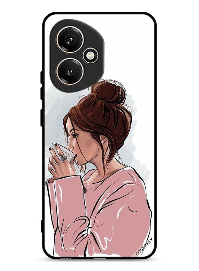 Covernex Honor 400 Protective Case Cover Girl Drinking Tea Art - Image 1