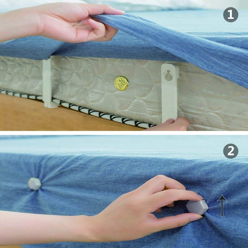 Muovst 4 Pieces Sheet Holders - New Approach for Keeping Your Sheets On Your Mattress - No Elastic Straps or Clips. Easy Install (Gray) - Image 5