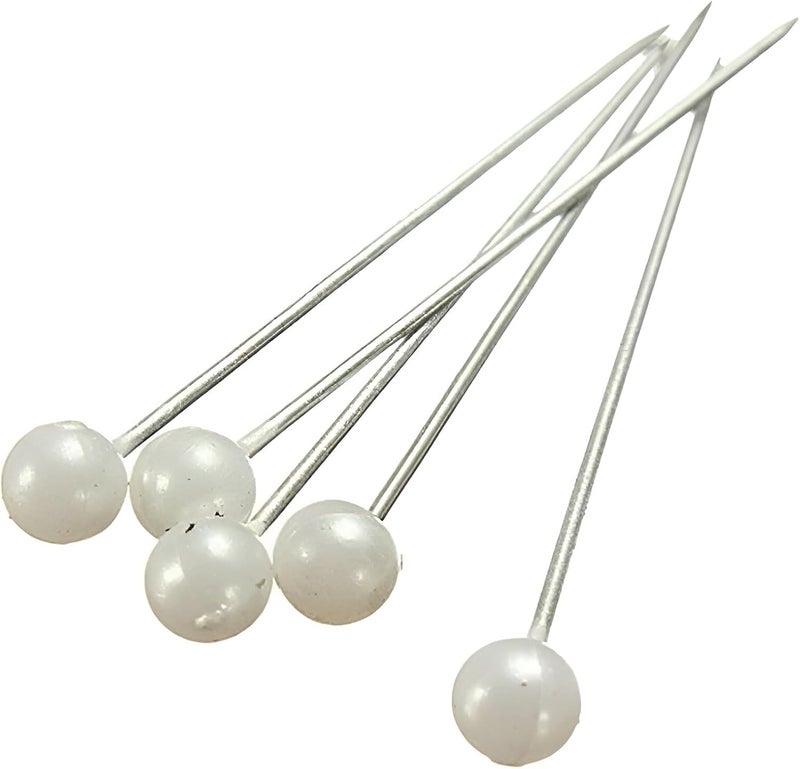 Wetco 800 Pcs Sewing Pins, 1.5 in Round Pearl Heads Pins, Pearlized Pins, Pearl Push Pins, Dressmaker Pins, Quilting Pins for Fabric, Craft and Sewing Project, Weddings Corsage Florists (White) - Image 2