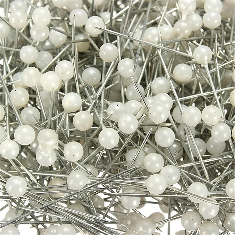 Wetco 800 Pcs Sewing Pins, 1.5 in Round Pearl Heads Pins, Pearlized Pins, Pearl Push Pins, Dressmaker Pins, Quilting Pins for Fabric, Craft and Sewing Project, Weddings Corsage Florists (White) - Image 4