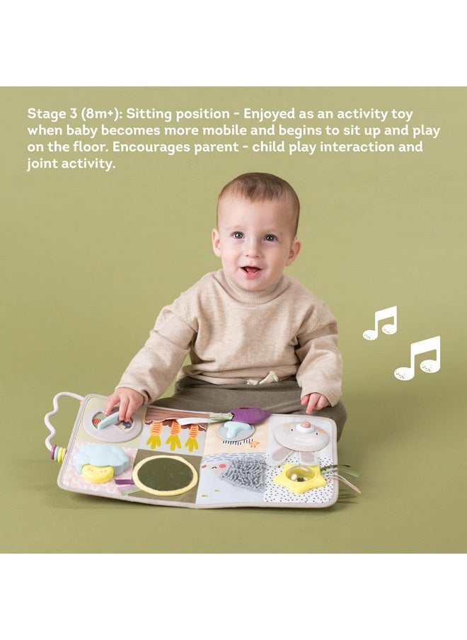 Taf Toys Taf Toys Newborns & Toddlers Busy Board with Music & Lights 13 Montessori Activities Baby Safe Mirror, 3D Activities, Textures & a Baby Teether Develops Motor Skills, Senses & Eye Hand Coordination  - Image 5