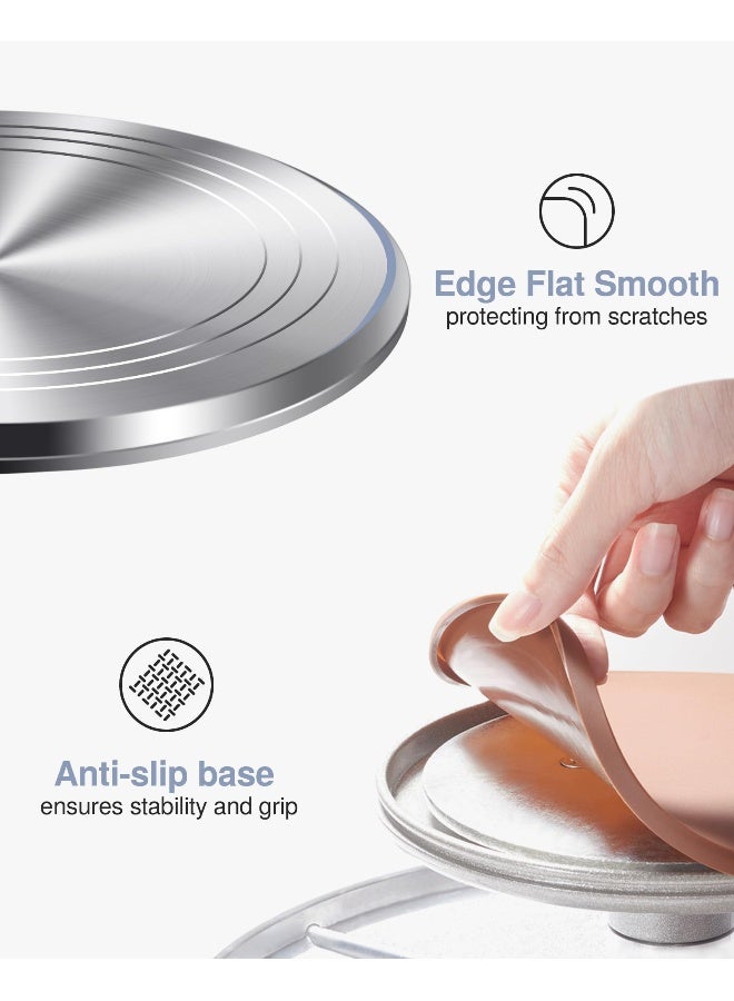 Puroma دوار كعكة من سبائك الألمنيوم Puroma 12 بوصة مع قاعدة سيليكون غير قابلة للانزلاق، مثالي لتزيين الكعك، المعجنات والكب كيك - Image 4