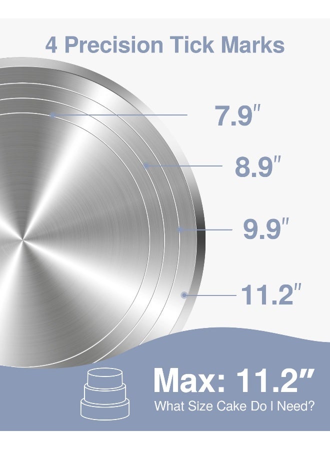 Puroma دوار كعكة من سبائك الألمنيوم Puroma 12 بوصة مع قاعدة سيليكون غير قابلة للانزلاق، مثالي لتزيين الكعك، المعجنات والكب كيك - Image 5