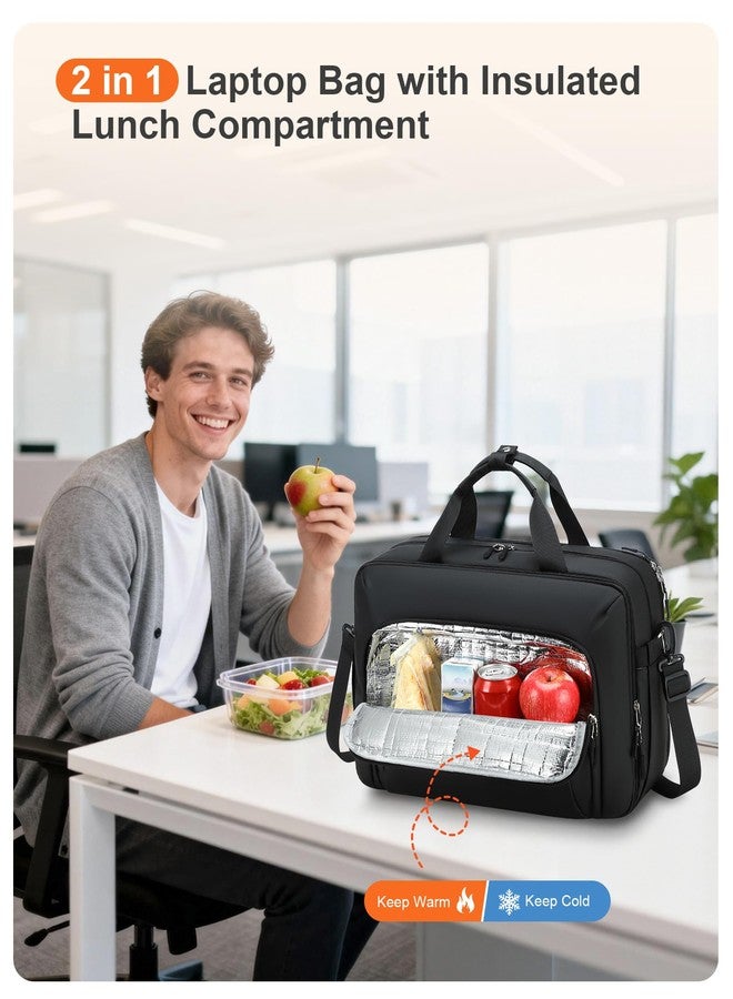 LOIDOU Laptop Bag for Men with Insulated Pocket 15.6 inch Laptop Case Waterproof Shoulder Messenger bag Teacher Tote Bag Laptop Briefcase Professional Computer Bag for teacher Work, College, Travel - Image 3