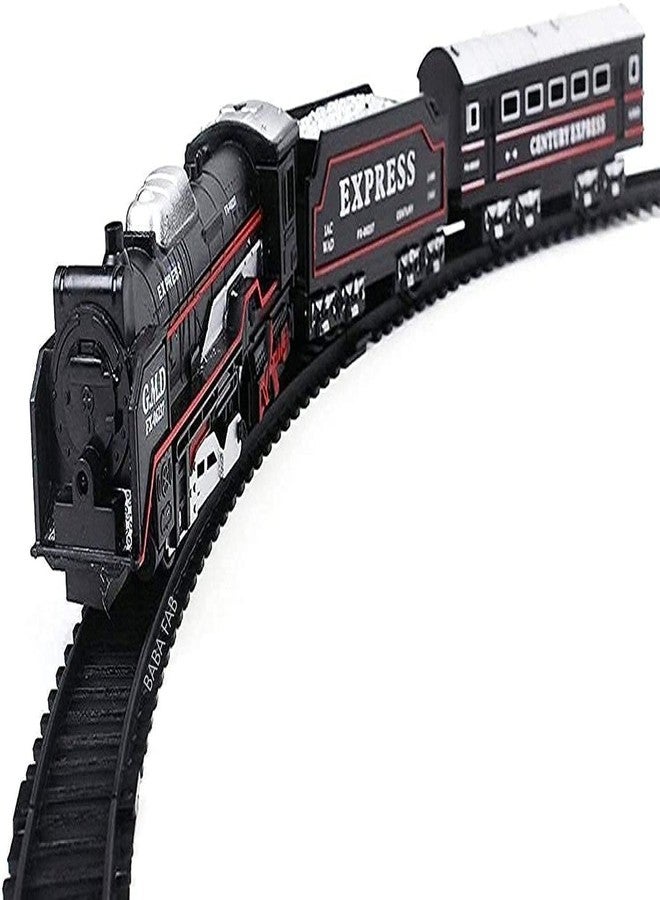 قطار HOMOZE Rail King الذكي الكلاسيكي الدخاني - مجموعة قابلة لإعادة الشحن من 16 إلى 21 قطعة مع مسارات وقاطرة وعربات، يتميز بالضوء والصوت ودخان الماء الواقعي للأطفال (قد يختلف اللون) - Image 3