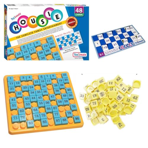 toymate Housie Reusable Folding Tickets - Tambola Bingo Lotto Family Board Game (48 Reusable Cards) - Image 1