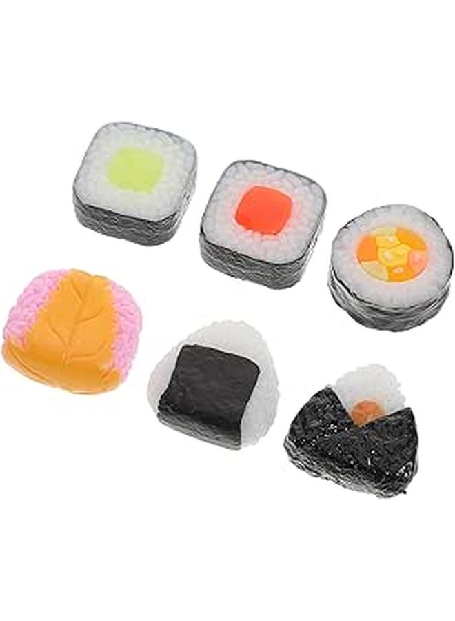 6Pcs Realistic Sushi Models Decoration Props For Food Photography And Display - Image 1