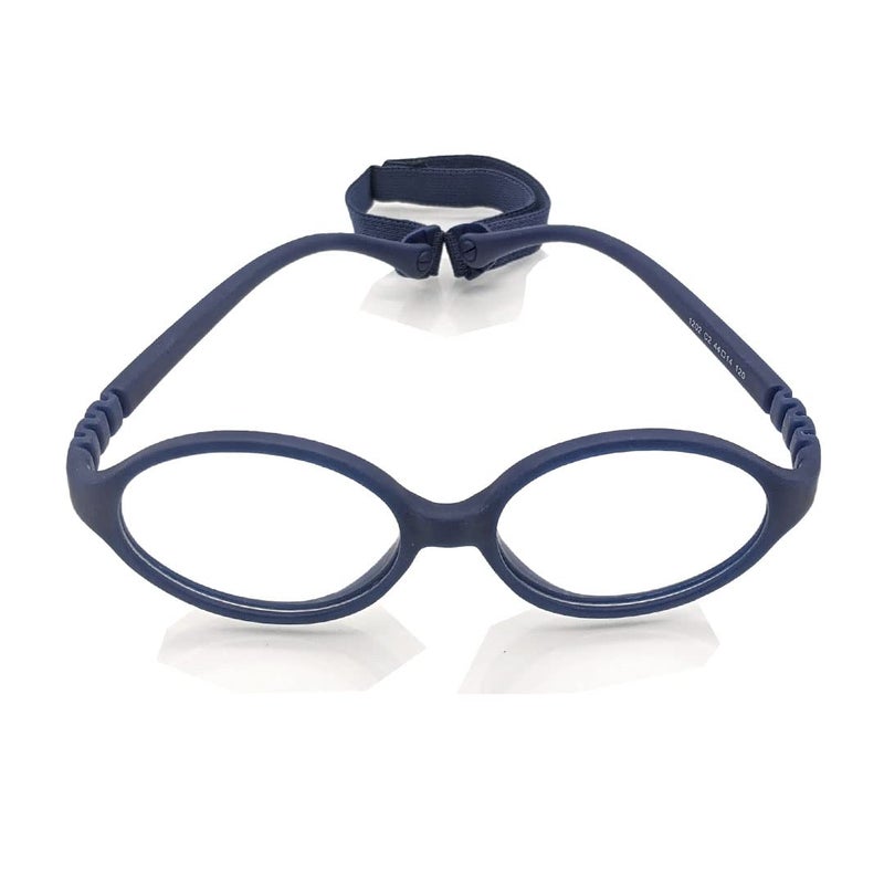 Flexi Kidz Blue Light Blocking Anti Glare Zero Power Unbreakable Eyeglasses Spectacle Frame Protection From TV Mobile Laptop Computer for Kids Girls Boys Unisex With Antislip Silicone Band - Image 1