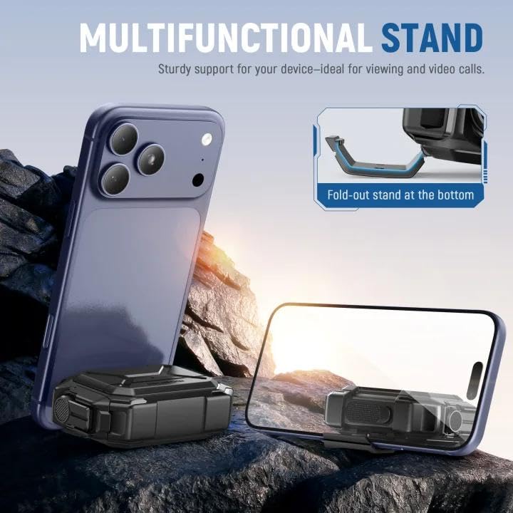 MOBOSI for AirPods Pro 3 Case [IP68 Waterproof Case for iPods Pro 3&Compatible with MagSafe] Military Grade Protective Earpods Pro3 Cover with Secure Lock, Keychain & Phone Stand (2025),Black - Image 5