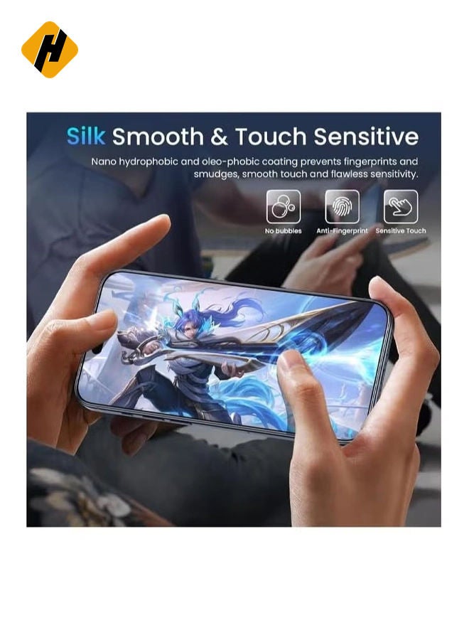 Screen Protector Designed For iPhone 15 Pro Max Anti-Scratch Tempered Glass Clear HD Edge to Edge Full Coverage Friendly Film Screen Protector For Apple iPhone 15 Pro Max