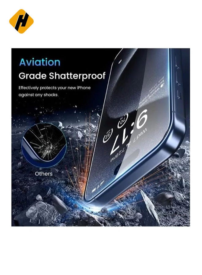 Screen Protector Designed For iPhone 15 Pro Max Anti-Scratch Tempered Glass Clear HD Edge to Edge Full Coverage Friendly Film Screen Protector For Apple iPhone 15 Pro Max