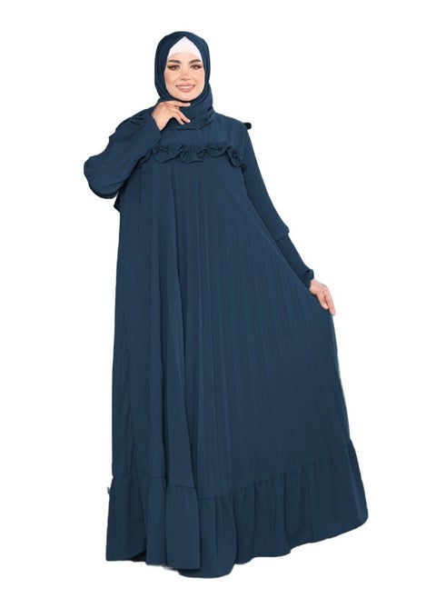 Isdal made of royal crepe material with scarf, one size, can be worn up to 110 kilos for women GAMAL SONS FOR ABAYA 9099