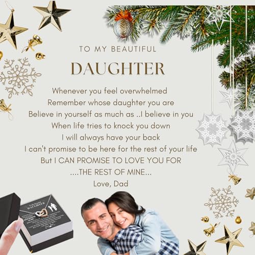 LOTUS-A Silver Necklace Daughter Gifts from Dad - S925 Interlock Heart Necklace with a Message Card Present to My Grown Teen Girls from Father on Daughter's Mother's Day Christmas Birthday Graduation - Image 3