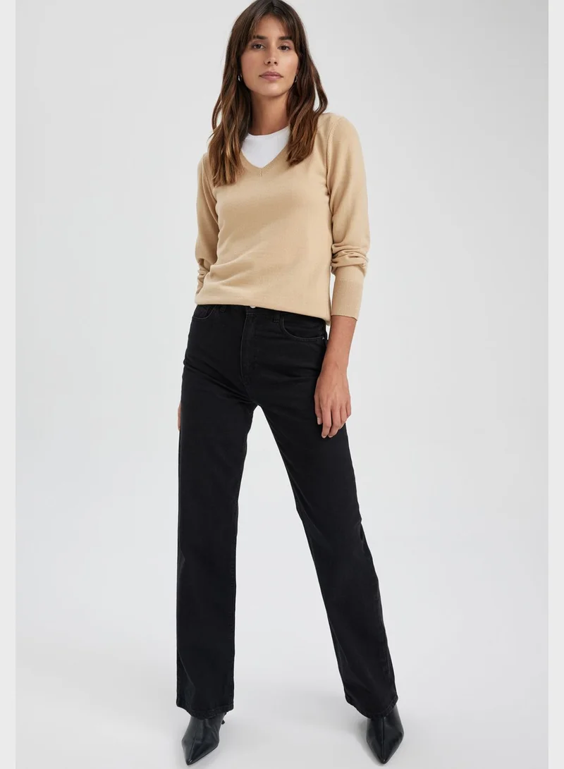 DeFacto Regular Fit V-Neck Sweater