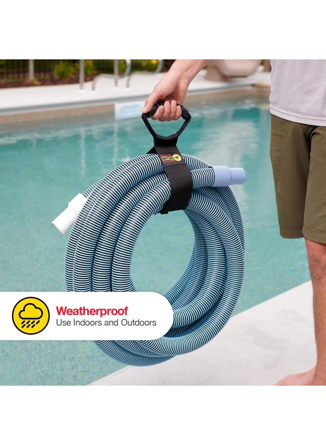 Wrap-It Storage Easy-Carry Straps - Assorted 3-Pack Black – Hook and Loop Straps with a Carrying Handle for Garden Hose, Extension Cord, Cable, Garage, Boat, RV Accessories Organization - Image 4