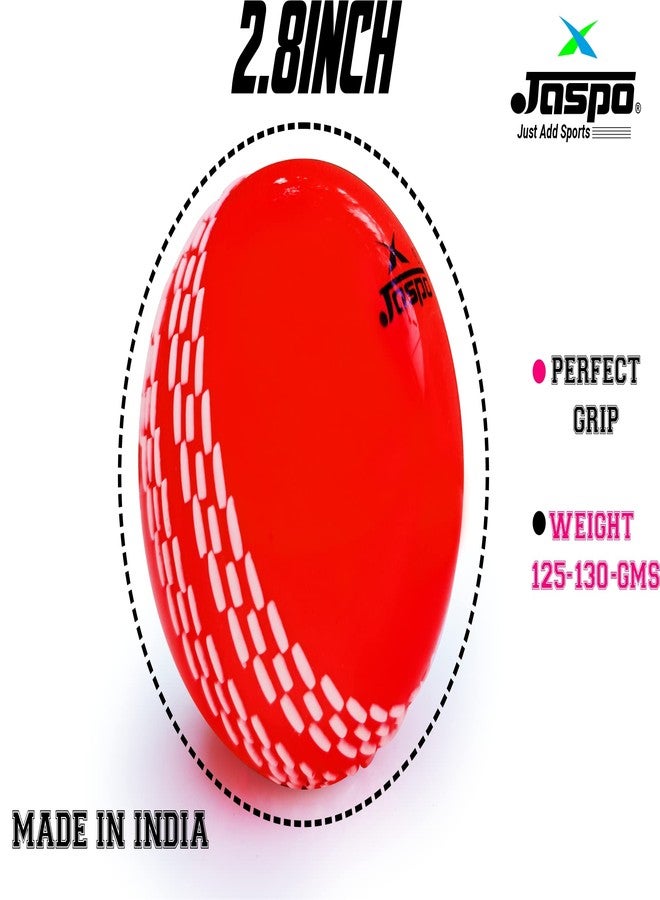 jaspo T20 Plus Practice Cricket Balls (Pack of 3) for Indoor & Outdoor Play,Weight 120-125 GM (Approx), Colour Red, Synthetic Rubber Material - Image 2