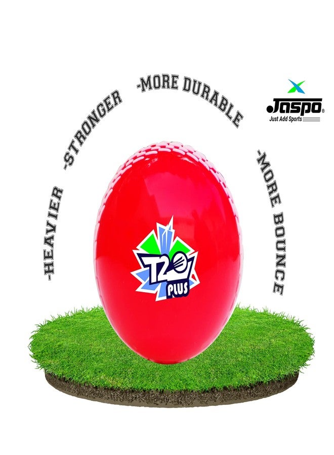 jaspo T20 Plus Practice Cricket Balls (Pack of 3) for Indoor & Outdoor Play,Weight 120-125 GM (Approx), Colour Red, Synthetic Rubber Material - Image 3