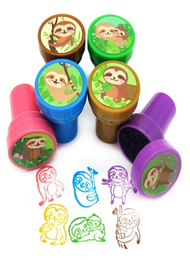 TINYMILLS 24 Pcs Sloths Stampers for Kids Sloth Birthday Party, Sloth Party Favors, Goody Bag Filler Treats, Classroom Rewards, Carnival Prizes Teacher Stamps - Image 3