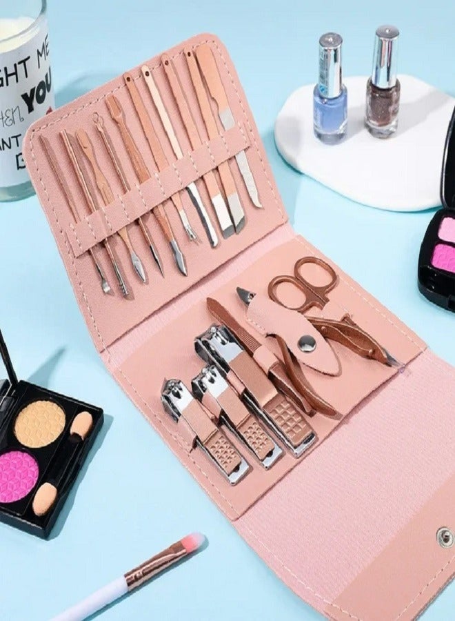16 Pieces Nail Clipper Set Professional Grooming Kit Manicure and Pedicure Multicolor - Image 1