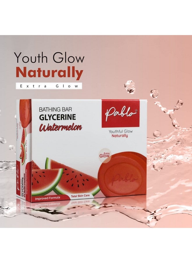PABLO Natural Skincare Bathing Bar Glycerine Soap | Watermelon Bath Soaps For Men, Women & Kids | For Glowing & Smooth Skin 75 g Each Value (Pack of 6) - Image 4