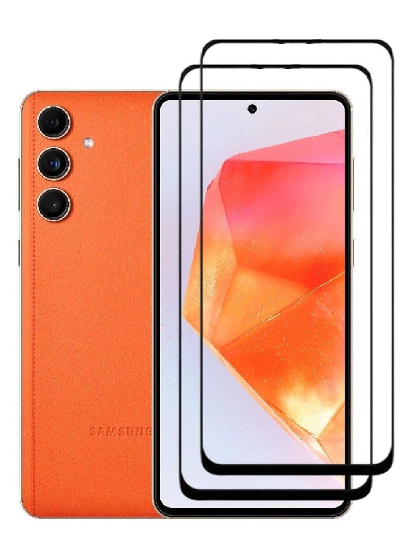 AINA 2 Pieces Tempered Glass Screen Protector 5D Designed For Samsung Galaxy C55 Full Glue Edge to Edge Full Screen Coverage And Bubble Free - Image 1