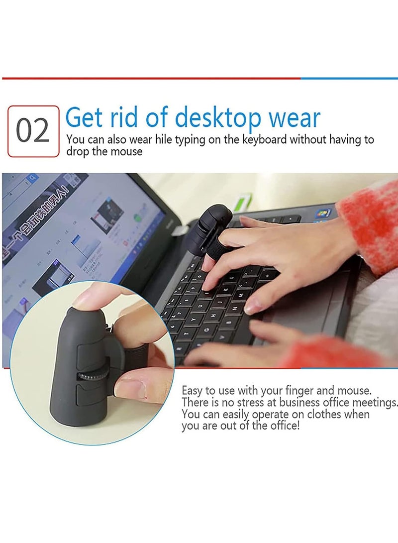 General Finger Ring Mouse, Mini Bluetooth Wireless Finger Ring Mouse, 2.4GHz Lazy Finger Rings Optical Mouse, Photoelectric Resolution 1600DPI, for Computer, Laptop, Tablet  - Image 4