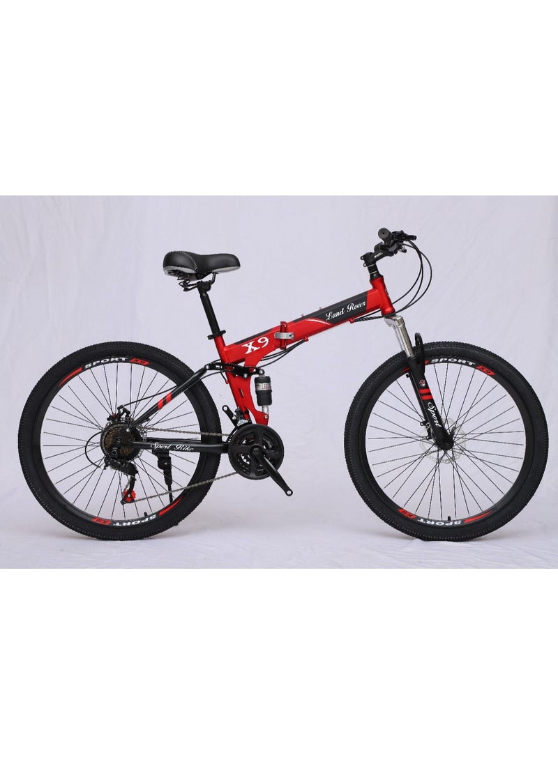 VLRA - Land Rover X9 Foldable Mountain Bike 26 Inch - Red/Black - Image 1