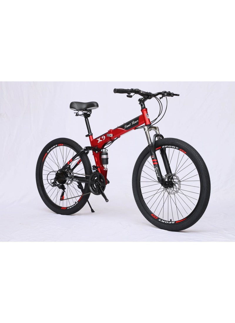 VLRA - Land Rover X9 Foldable Mountain Bike 26 Inch - Red/Black - Image 1