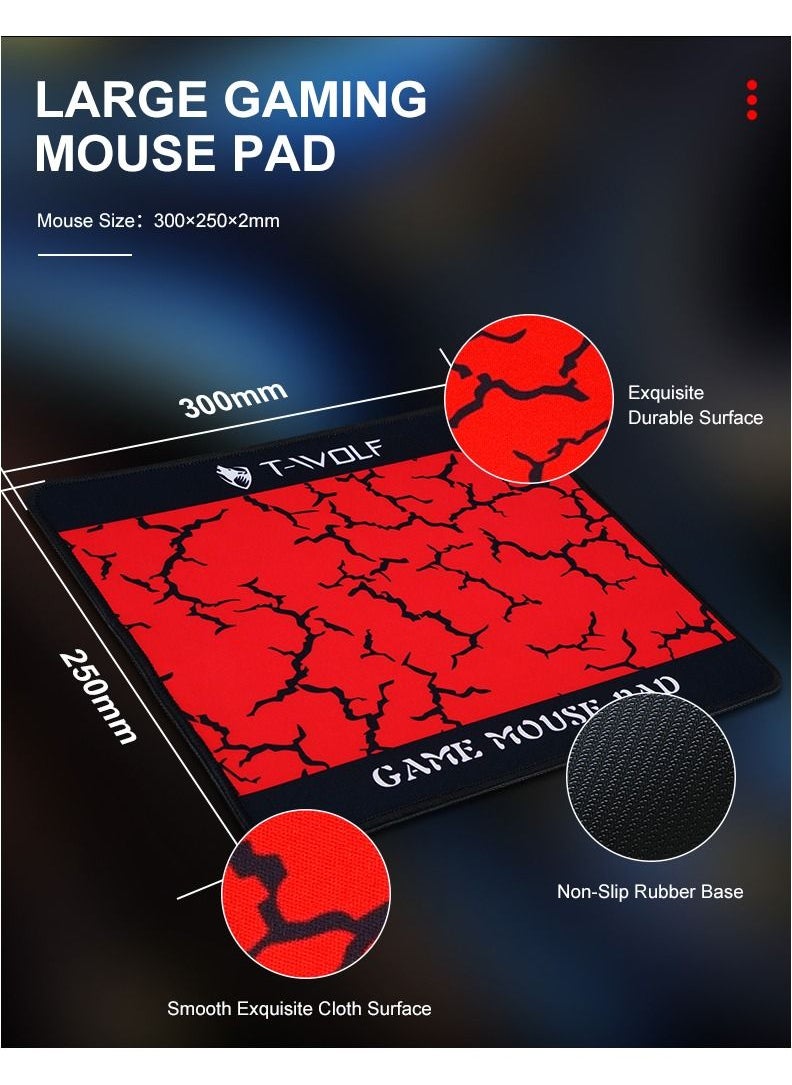 Keyboard Mouse Combo 87-Key Suspended Keycaps USB Wired Gaming Keyboard 3-Button Colorful Breathing Light Mouse with Mouse Pad for PC Computer Gamer
