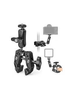 Super Camera Clamp Mount Monitor, with 1/4''-20 and 3/8''-16 Thread, 360° Double Ball Head Camera Mount Adapter DSLR Cameras, Lights, Hooks, Shelves, Rods, Cross Bars, Fit for Most Camera