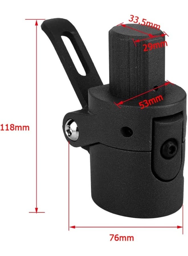 قاعدة عمود قابلة للطي بديلة للسكوتر الكهربائي مصنوعة من سبائك الألومنيوم وقاعدة قضيب قابلة للطي باللون الأسود - Image 2