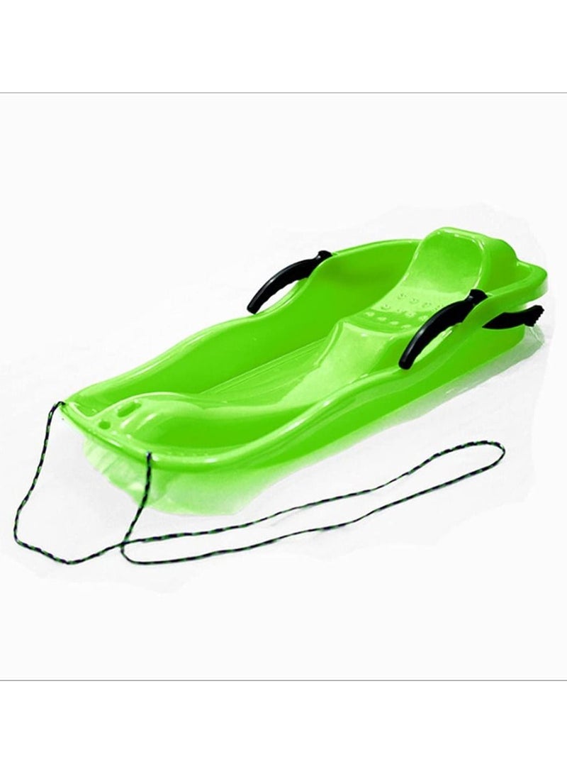 Generic Plastic Snow Sled, Kids Skiing Sled Board Snowboard Outdoor Downhill Toboggan with Brakes and Pull Rope for Grass Sliding and Sand Boarding - Image 1