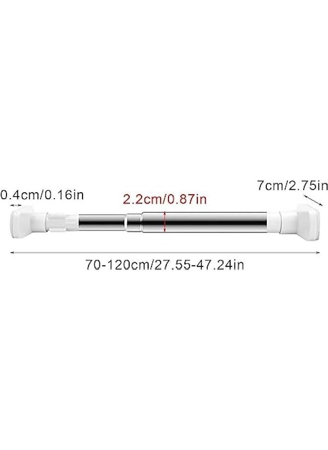 HOOKOR - Adjustable Stainless Steel Clothes Rail for Wardrobe, Shower, Kitchen - Extendable Pole 70-120cm with 22mm Diameter Curtain Rod - Image 1