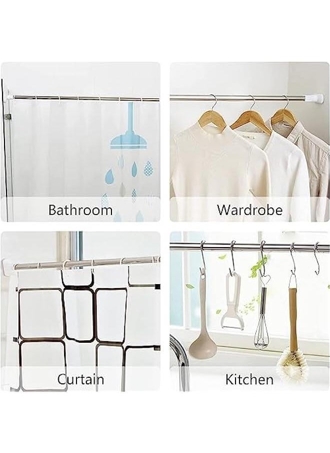 HOOKOR - Adjustable Stainless Steel Clothes Rail for Wardrobe, Shower, Kitchen - Extendable Pole 70-120cm with 22mm Diameter Curtain Rod - Image 1