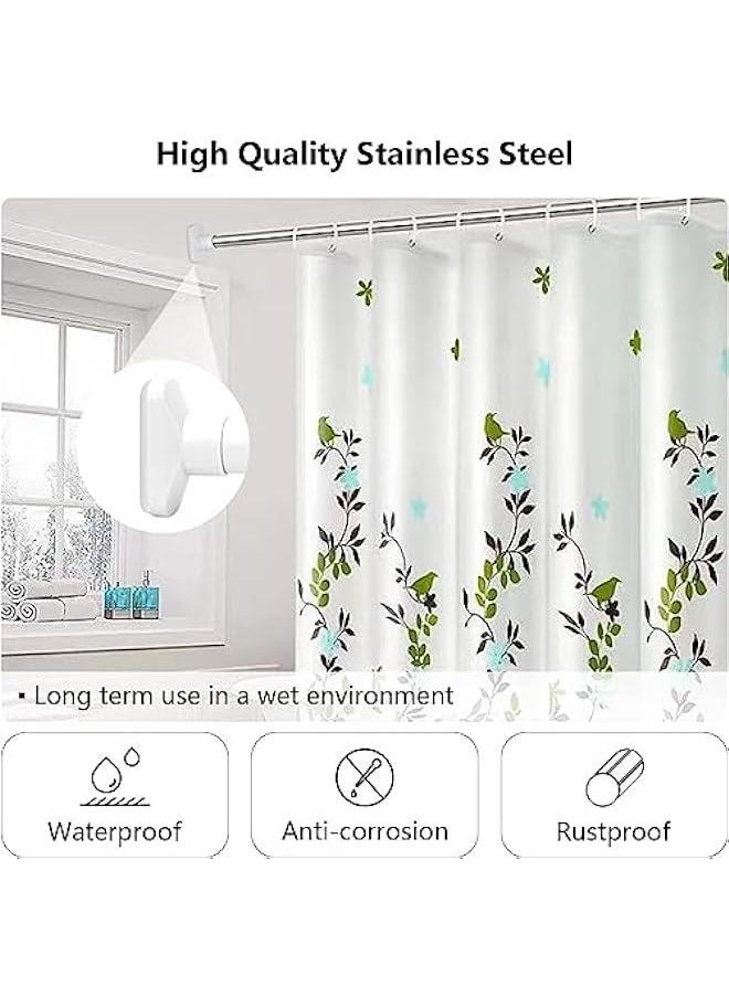 HOOKOR - Adjustable Stainless Steel Clothes Rail for Wardrobe, Shower, Kitchen - Extendable Pole 70-120cm with 22mm Diameter Curtain Rod - Image 1