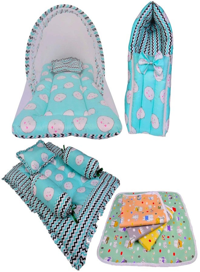 Kwitchy Baby 4 Piece Bedding Set for Baby Boys & Baby Girls (0-6 Months, Green) (4PCS Set) - Image 1